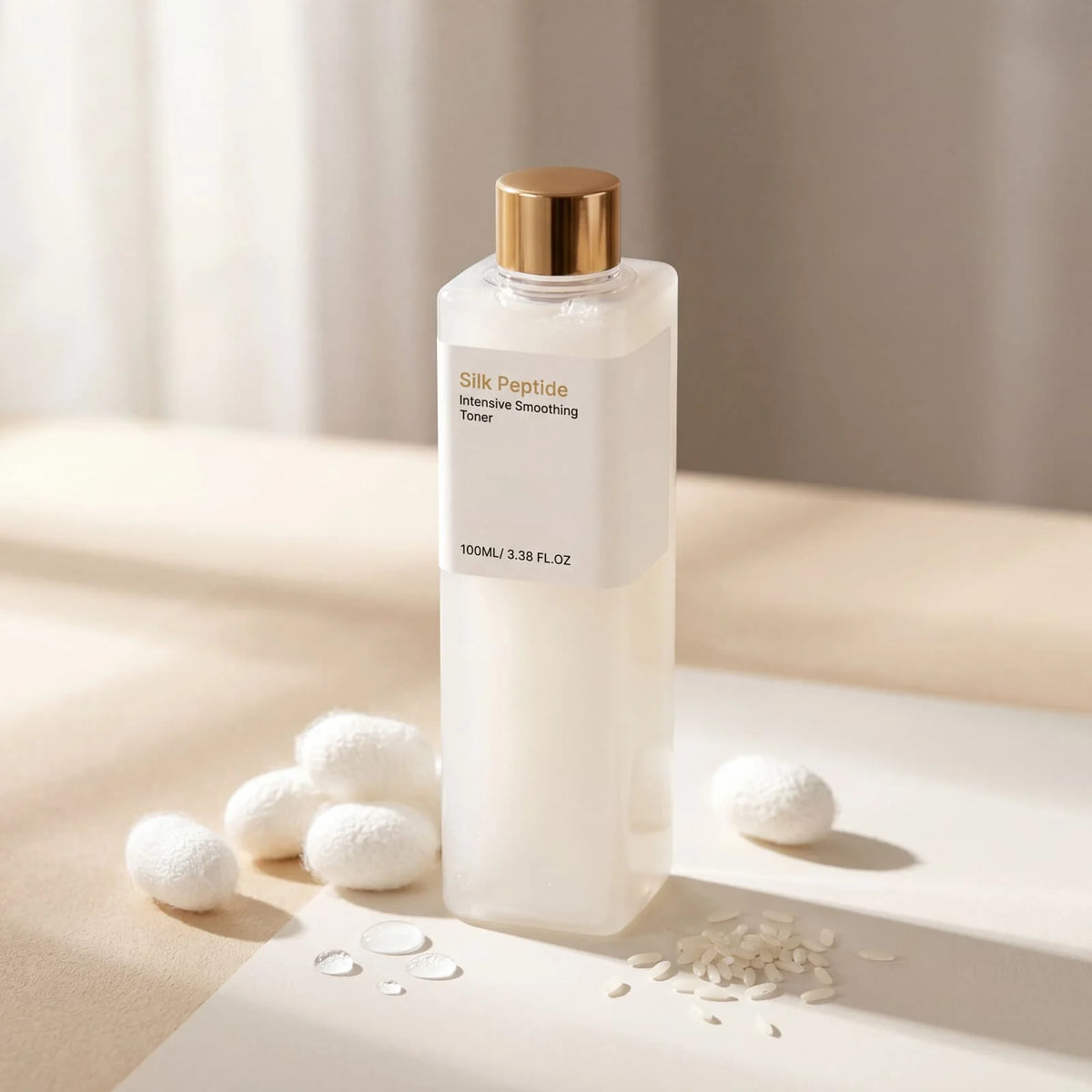 Silk Peptide Intensive Smoothing Toner Hydrating Refreshing Facial Lotion Non Sticky Quick Absorb Moisturizing Skin Care Primer